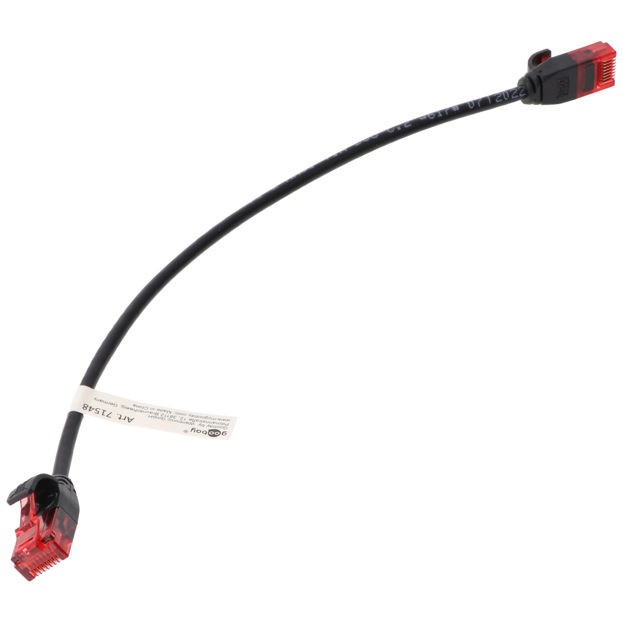 Câble patch mince Goobay CAT 6, U/UTP, noir