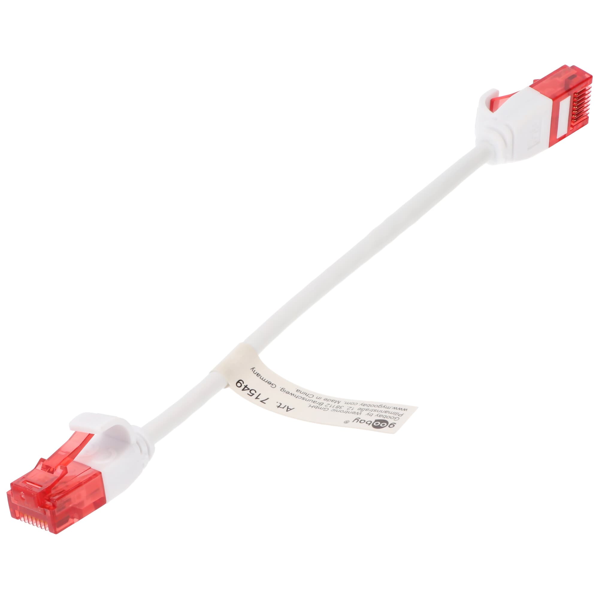 Câble patch mince Goobay CAT 6, U/UTP, blanc