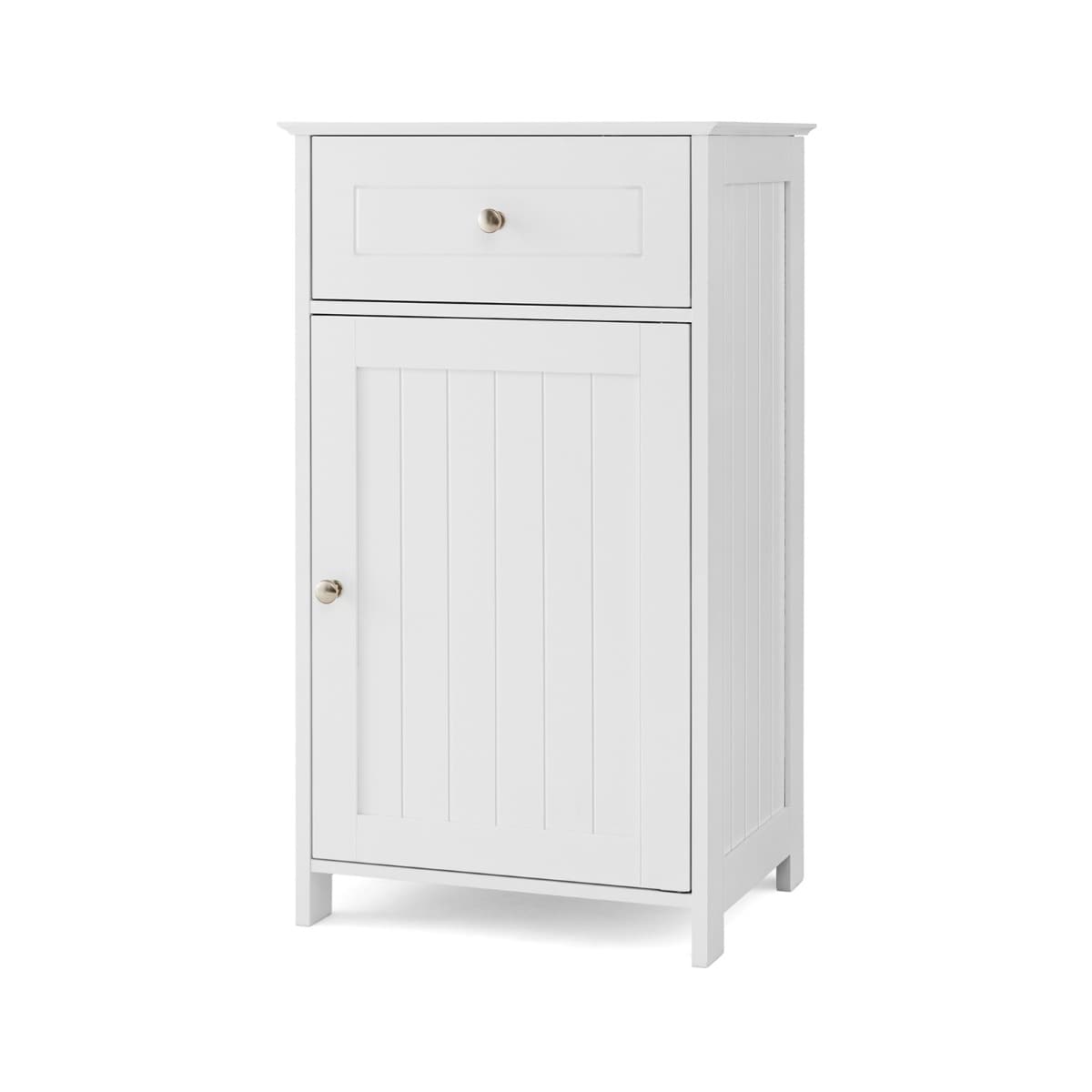 Meuble de Salle de Bain sur Pied Armoire de Rangement avec 1 Porte et Étagère Réglable à 3 Positions