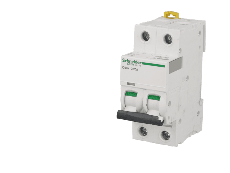 Disjoncteur modulaire bipolaire Schneider Acti9 iC60N 63A courbe C